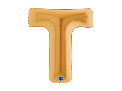 Balon foliowy literka T złoty - 40" - 1 szt.
