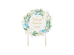 Topper papierowy na tort Pierwsza Komunia Święta - 1 szt.