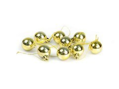 Mini bombki choinkowe złote - 3 cm - 9 szt.