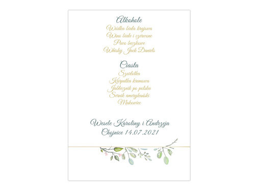 Weselne menu - 4 szt.