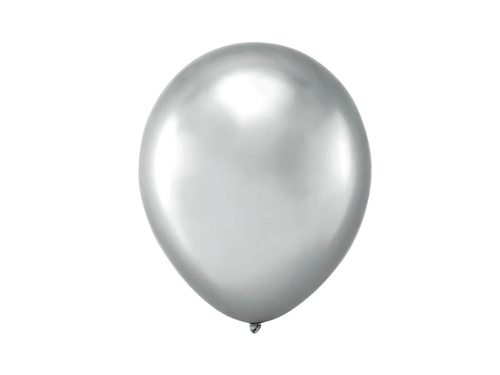 Balony lateksowe srebrne chromowane - 30 cm - 100 szt.
