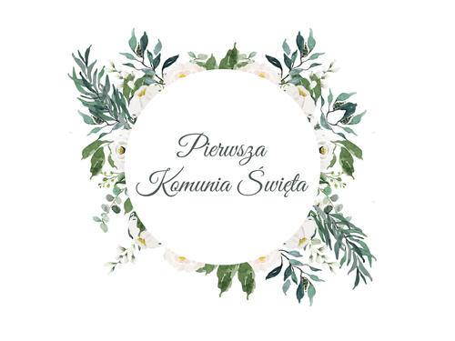 Pokrowiec na krzesło z matowej tkaniny I Komunia Święta - 1 szt.