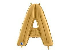 Balon foliowy złota litera A - 66 cm - 1 szt.