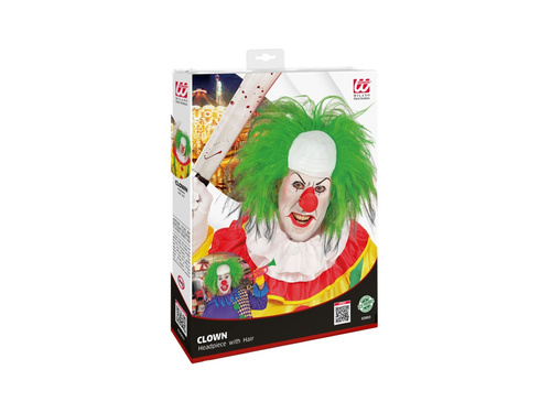 Nakrycie głowy klauna z zielonymi włosami