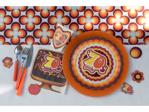 Kubeczki papierowe 70's party - 270 ml - 10 szt.