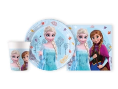 Zestaw kubeczki, serwetki i talerzyki papierowe Frozen - Kraina Lodu - 36 szt.