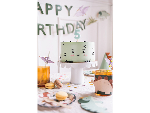 Świeczka cyferka pięć błękitna - 5 - 1 szt.