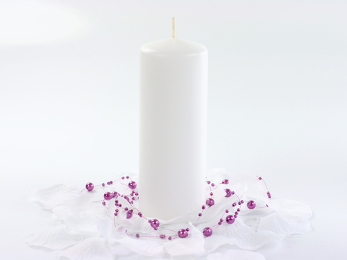 Świeca klubowa matowa biała - 15 cm - 1 szt.