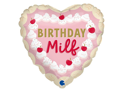 Balon foliowy Birthday Milf- 36x36 cm - 1 szt.