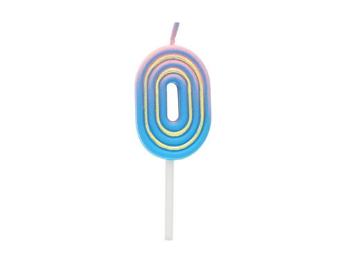 Świeczka cyferka Neon - 0 - zero