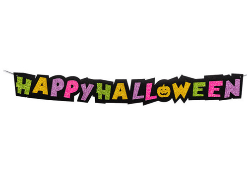 Baner Happy Halloween filcowy - 100 cm - 1 szt.