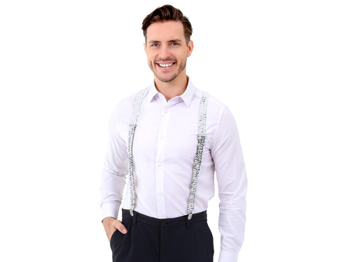 Szelki cekinowe - srebrne - 1 szt.