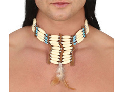 Naszyjnik indiański z piórkiem - 1 szt.