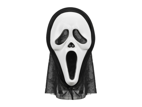 Maska krzyk z kapturem na Halloween - 1 szt.