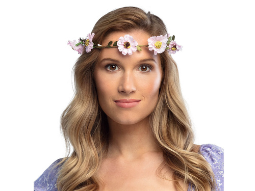 Wianek z różowymi kwiatami - 1 szt.