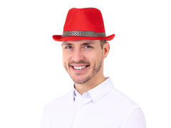 Kapelusz Gangstera czerwony - 1 szt.