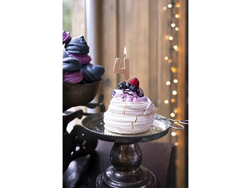 Świeczka cyferka cztery różowe złoto - 4 - 1 szt.