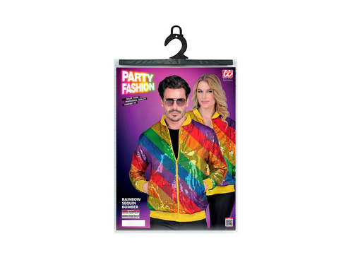 Imprezowa cekinowa kurtka - bomberka - tęczowa