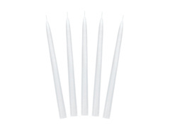Świeca stożkowa biała - 24 cm - 10 szt.