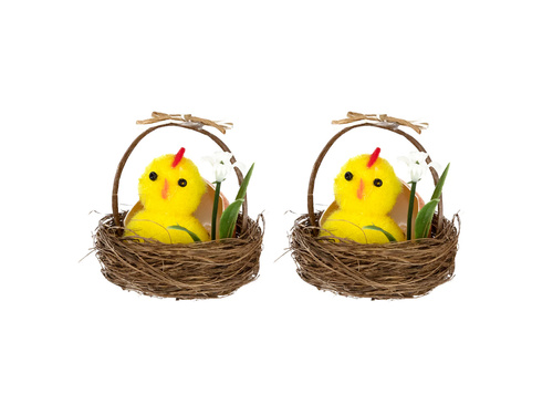 Kogucik Wielkanocny w Koszyku ze skorupką - 3 cm - 2 szt.