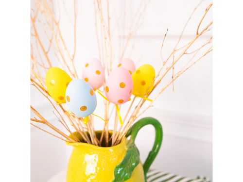 Dekoracja Wielkanocna Pisanki na Patyku - 6 szt.