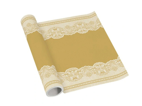 Dekoracja bieżnik na stół z wzorem złoty - 40 cm x 5 m - 1 szt.
