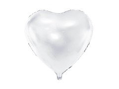 Balon foliowy Serce białe - 61 cm - 1 szt.