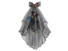 Czarny welon Mroczny motyl z lampkami LED - 1 szt.