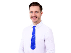 Cekinowy krawat - granatowy - 36 cm - 1 szt.