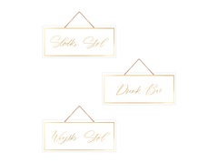 Tabliczki wiszące z napisami  - 13 x 30 cm - 3 szt.