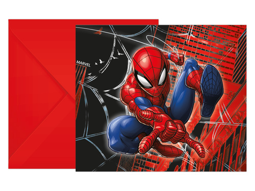 Zaproszenia urodzinowe Spiderman - 6 szt.