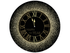 Talerzyki papierowe na Sylwestra Nowy Rok Happy New Year - 18 cm - 6 szt.