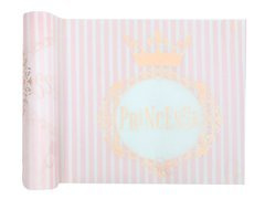 Bieżnik urodzinowy Princesse z różowo złotą koroną - 30 cm x 3 m - 1 szt.