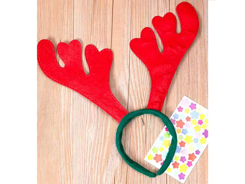 Opaska rogi renifera - czerwone - 1 szt.