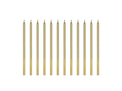 Świeczki urodzinowe złote - 14 cm - 12 szt.