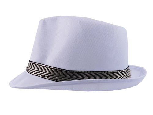 Kapelusz Trilby biały - 1 szt.