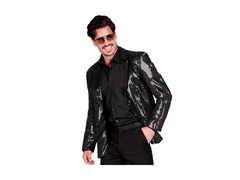 Imprezowa marynarka Party Fashion - czarna cekinowa