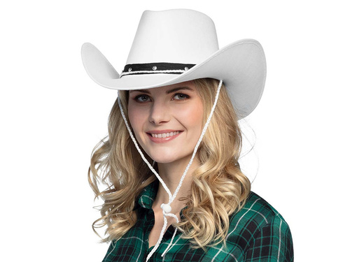 Kapelusz kowbojski biały - 1 szt.
