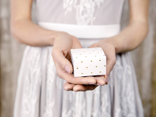 Pudełeczka dla gości w złote serca - 10 szt.