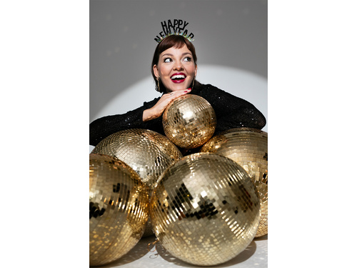 Kula dyskotekowa lustrzana złota - 40 cm - 1 szt.
