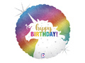 Balon foliowy Jednorożec Happy Birthday - 46 cm - 1 szt.