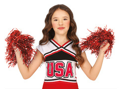 Pompony cheerleaderki czerwone - 2 szt.