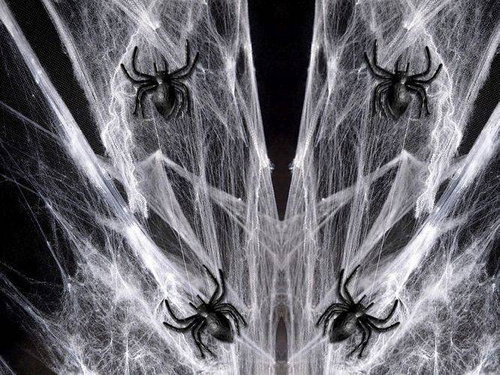 Sieć, pajęczyna pająka 60 g z 12 pająkami na Halloween