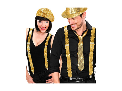 Złote cekinowe szelki