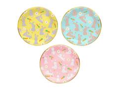 Talerzyki papierowe Zajączki - 18 cm - 6 szt.