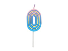 Świeczka cyferka Neon - 0 - zero