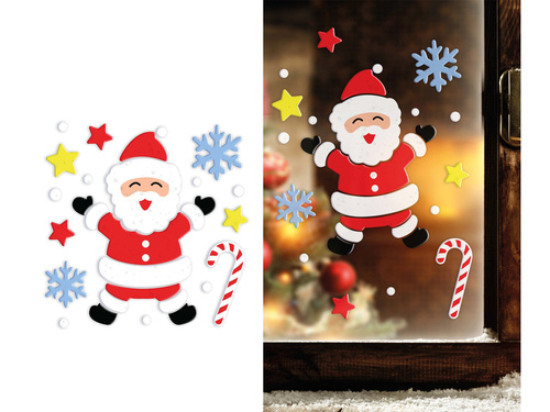 Dekoracja na okno Święty Mikołaj na Boże Narodzenie
