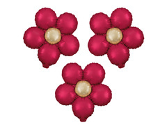 Balon foliowy Kwiat czerwony - 33 cm - 3 szt.