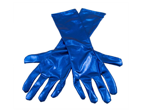 Rękawiczki karnawałowe niebieskie - 40 cm.
