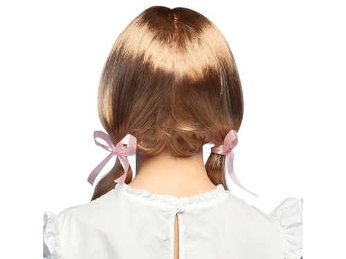 Peruka blond z kucykami i wstążkami